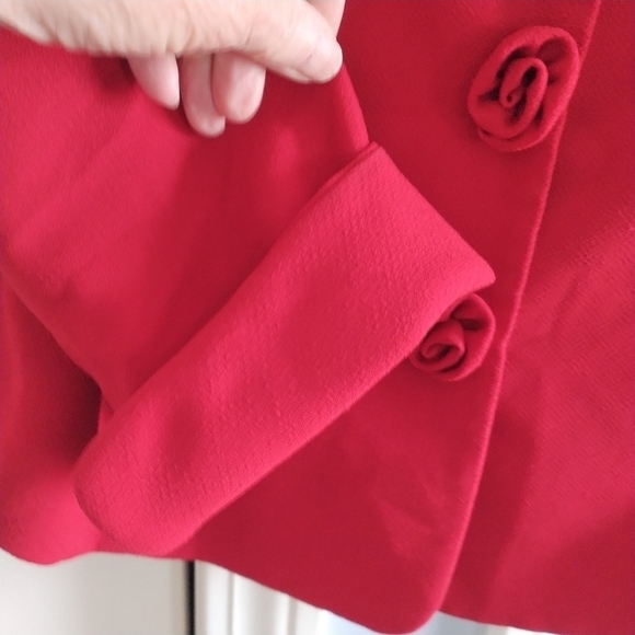 Suit Studio New York True Red Rose Button Blazer Jacket 14 - Picture 5 of 14